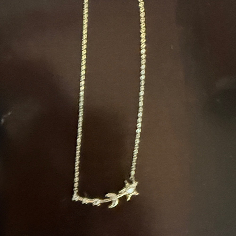 Melinda Maria Gold Star Moon Necklace